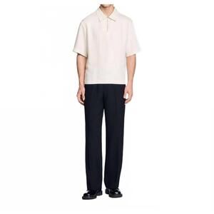 NEW SANDRO loose fit shirt with zipped collar in white
